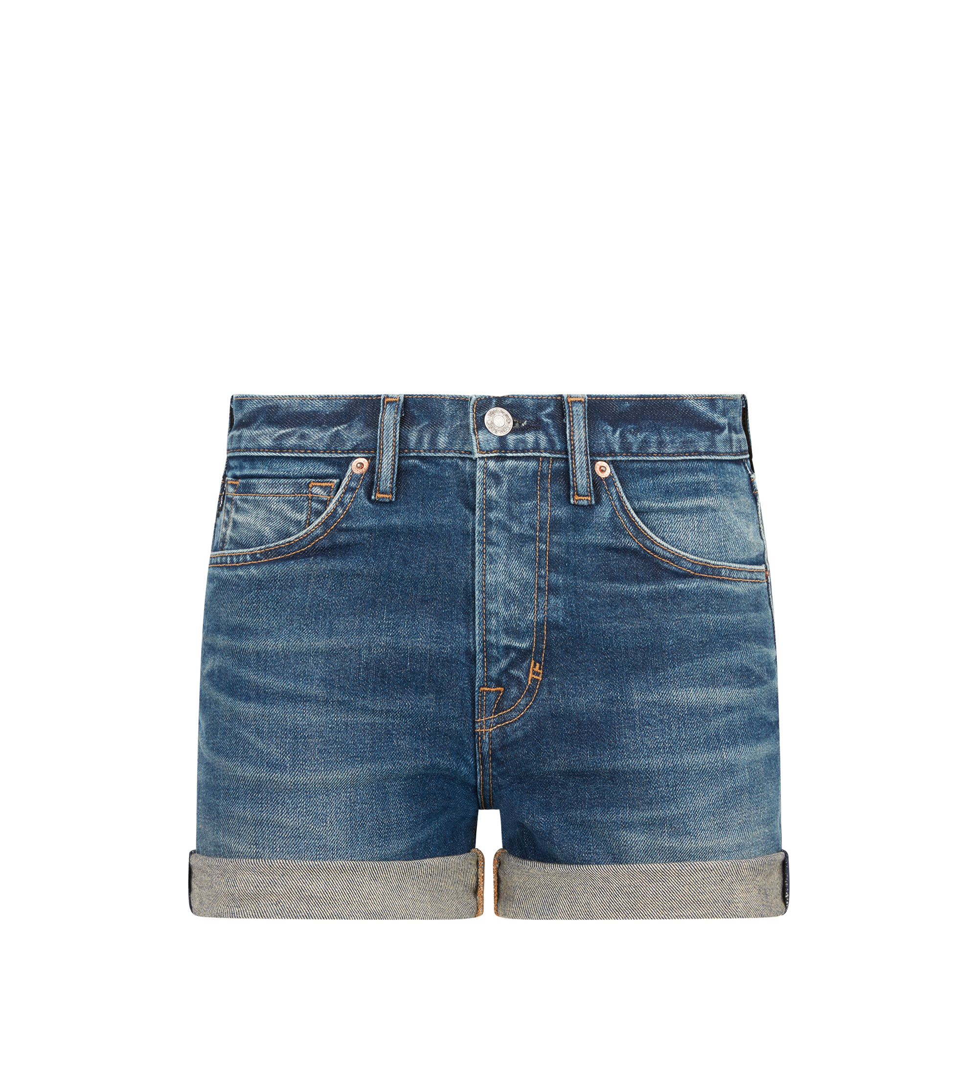SHORT CONFORTABLE EN DENIM D&Eacute;LAV&Eacute; &Agrave; LA PIERRE