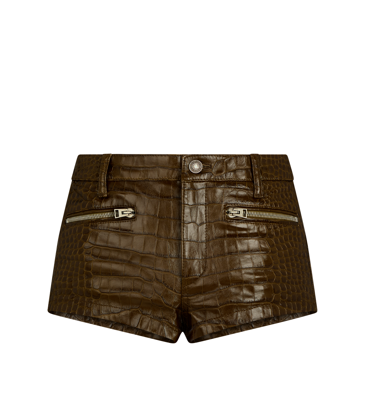 EMBOSSED LEATHER MINI SHORTS image number 0