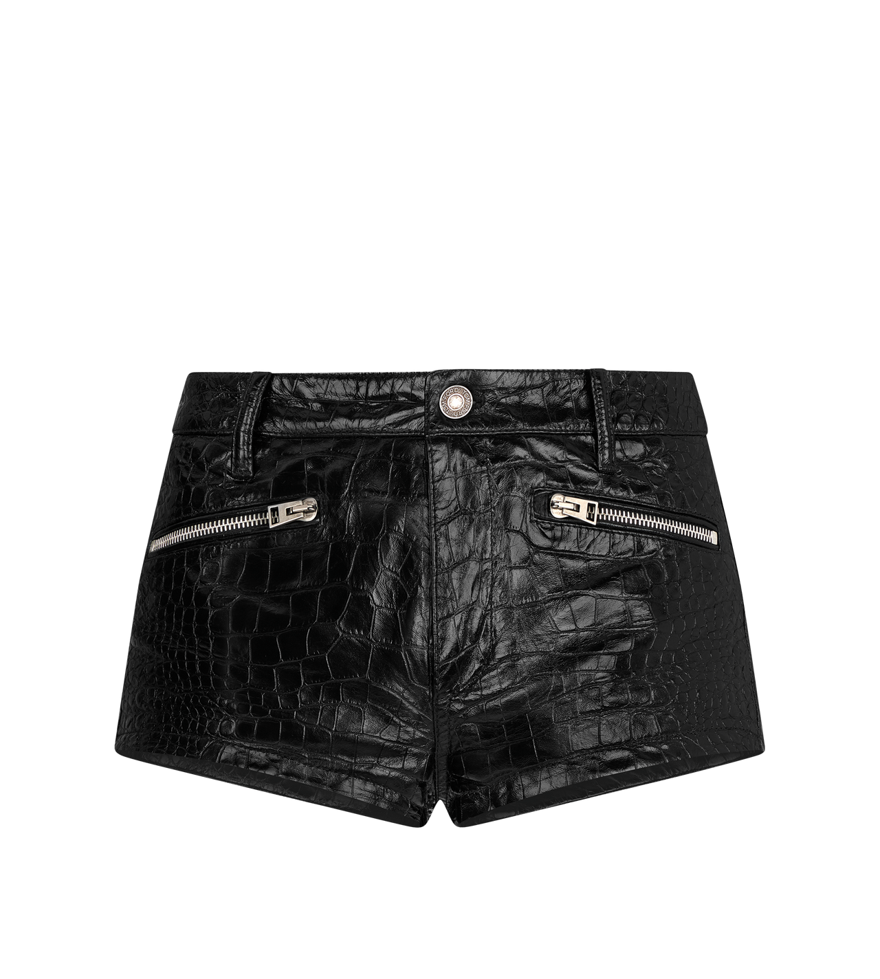 EMBOSSED LEATHER MINI SHORTS image number 0