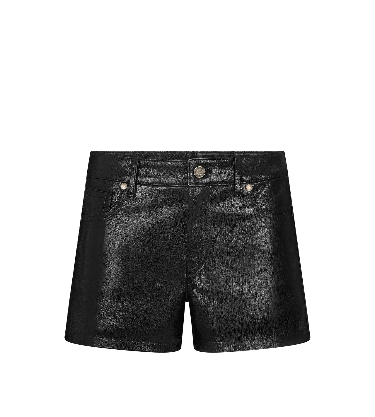 GRAIN LEATHER JEAN SHORTS image number 0