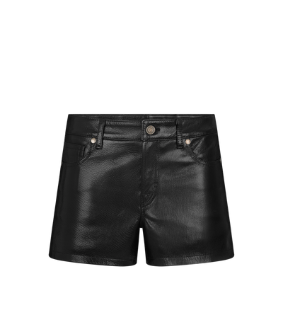 GRAIN LEATHER JEAN SHORTS