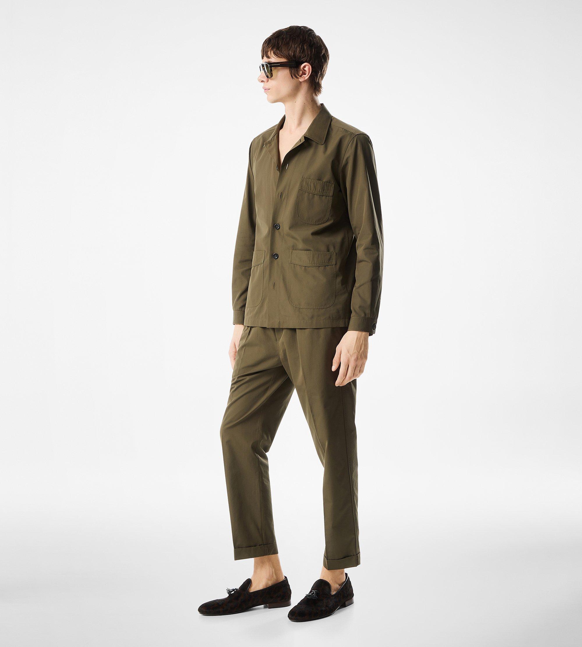 BRUSHED COTTON SILK PLEAT LOUNGE PANT