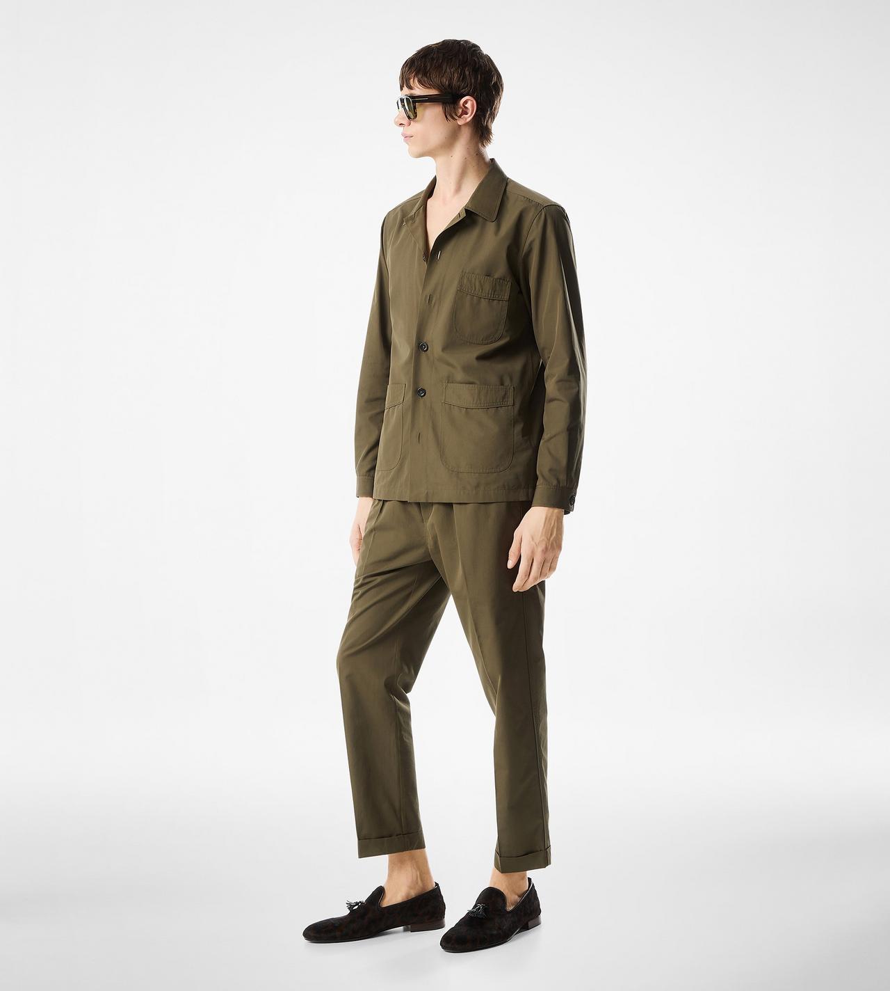 BRUSHED COTTON SILK PLEAT LOUNGE PANT image number 1