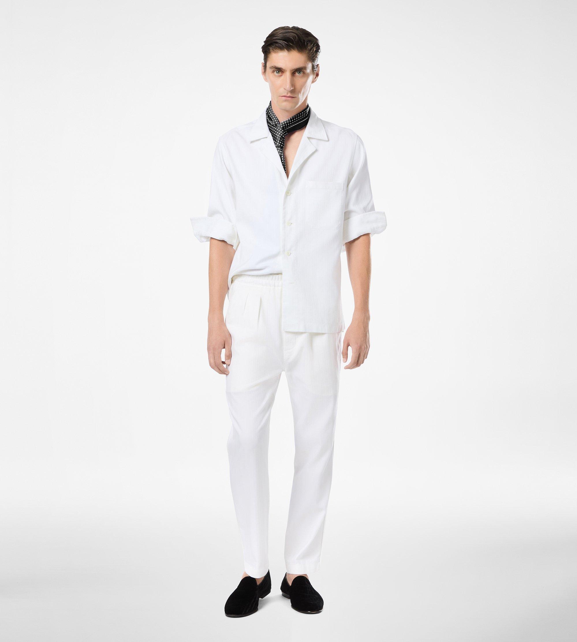 HERRINGBONE STRIPE PLEATED LOUNGE PANT