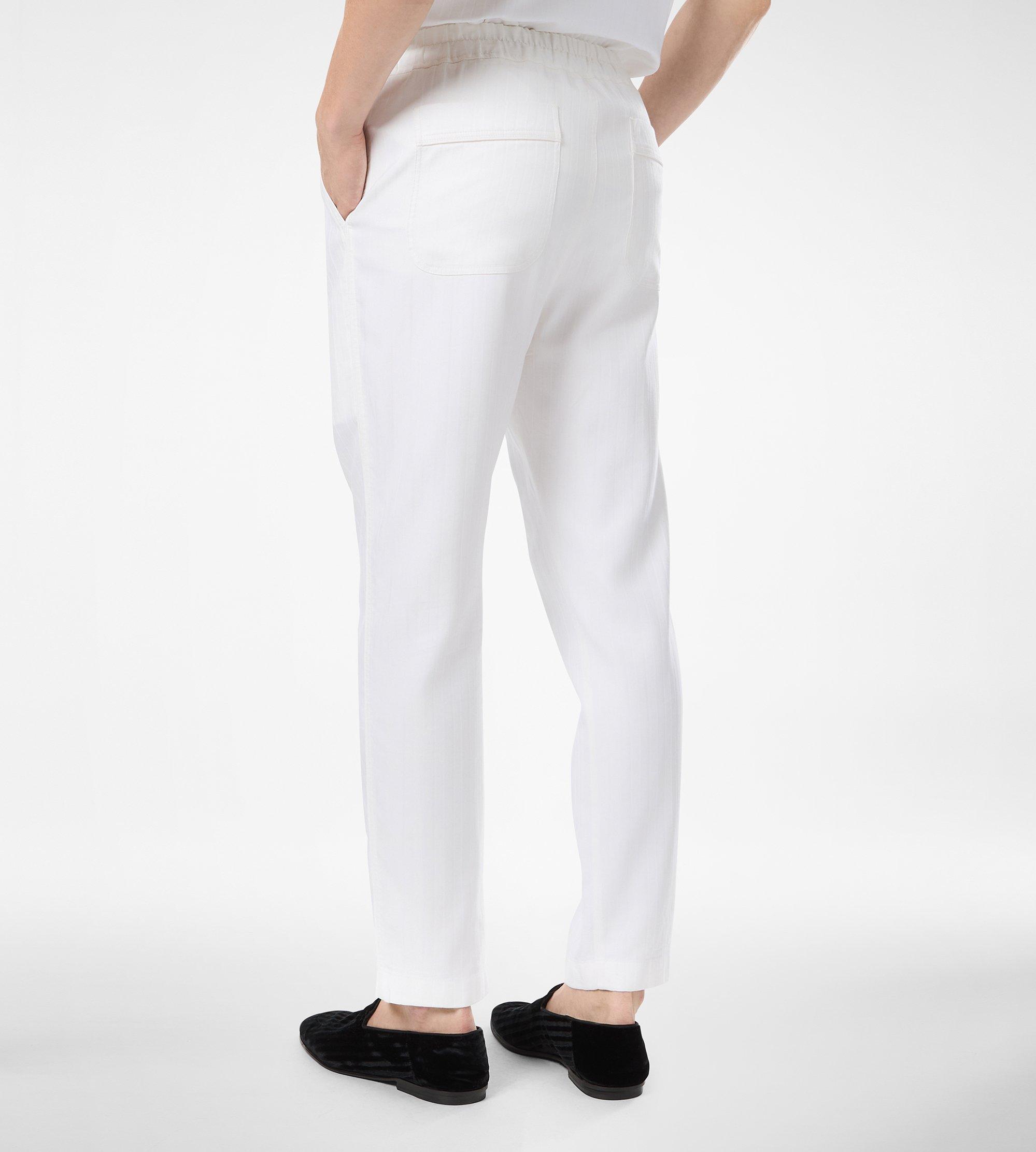 トムフォード ホワイト スラックス44 HERRINGBONE STRIPE PLEATED LOUNGE PANT | TOM FORD Fashion