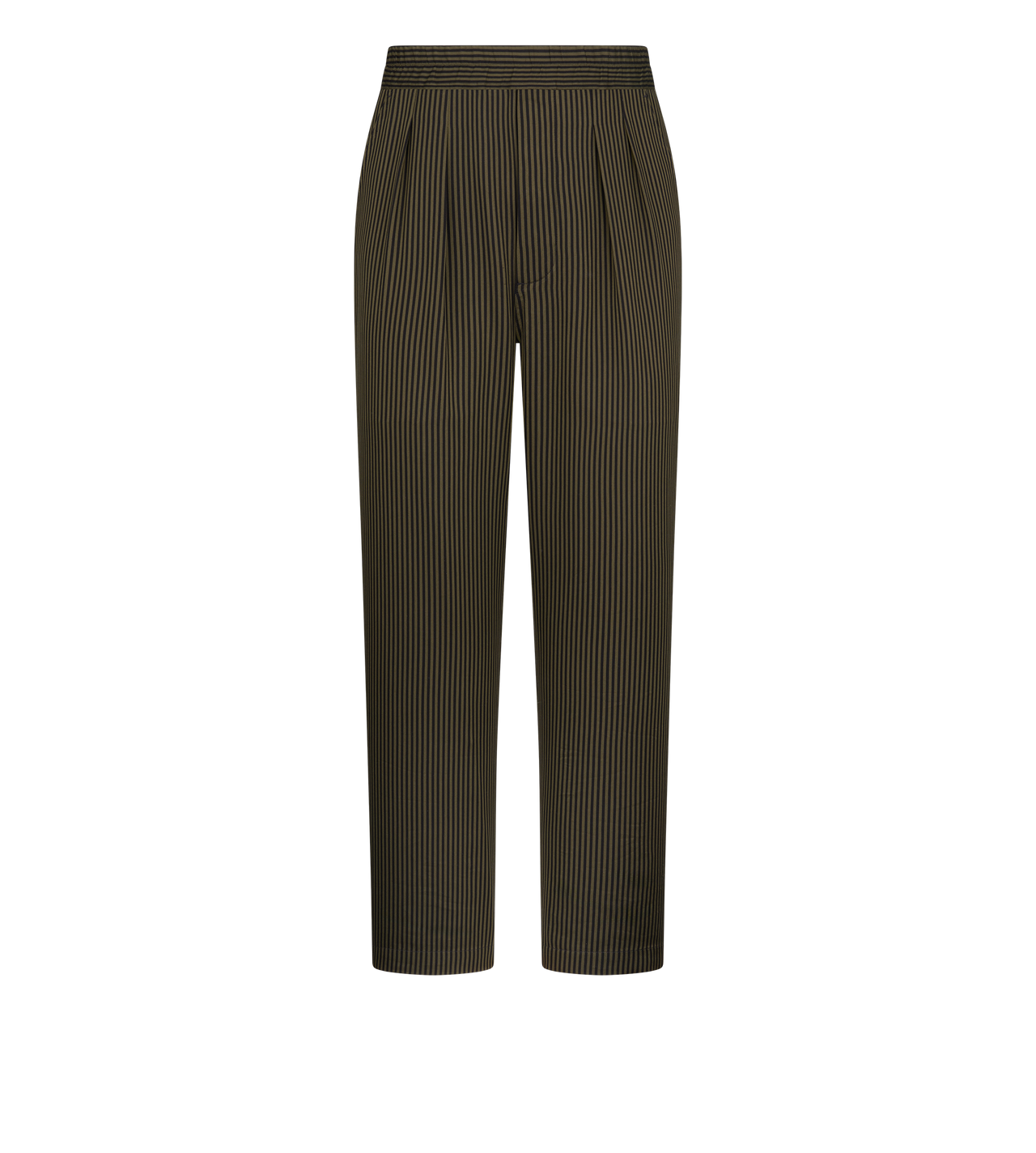 COTTON SILK BENGAL STRIPE PLEATED LOUNGE PANT image number 0