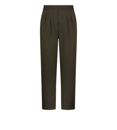 COTTON SILK BENGAL STRIPE PLEATED LOUNGE PANT image number 0