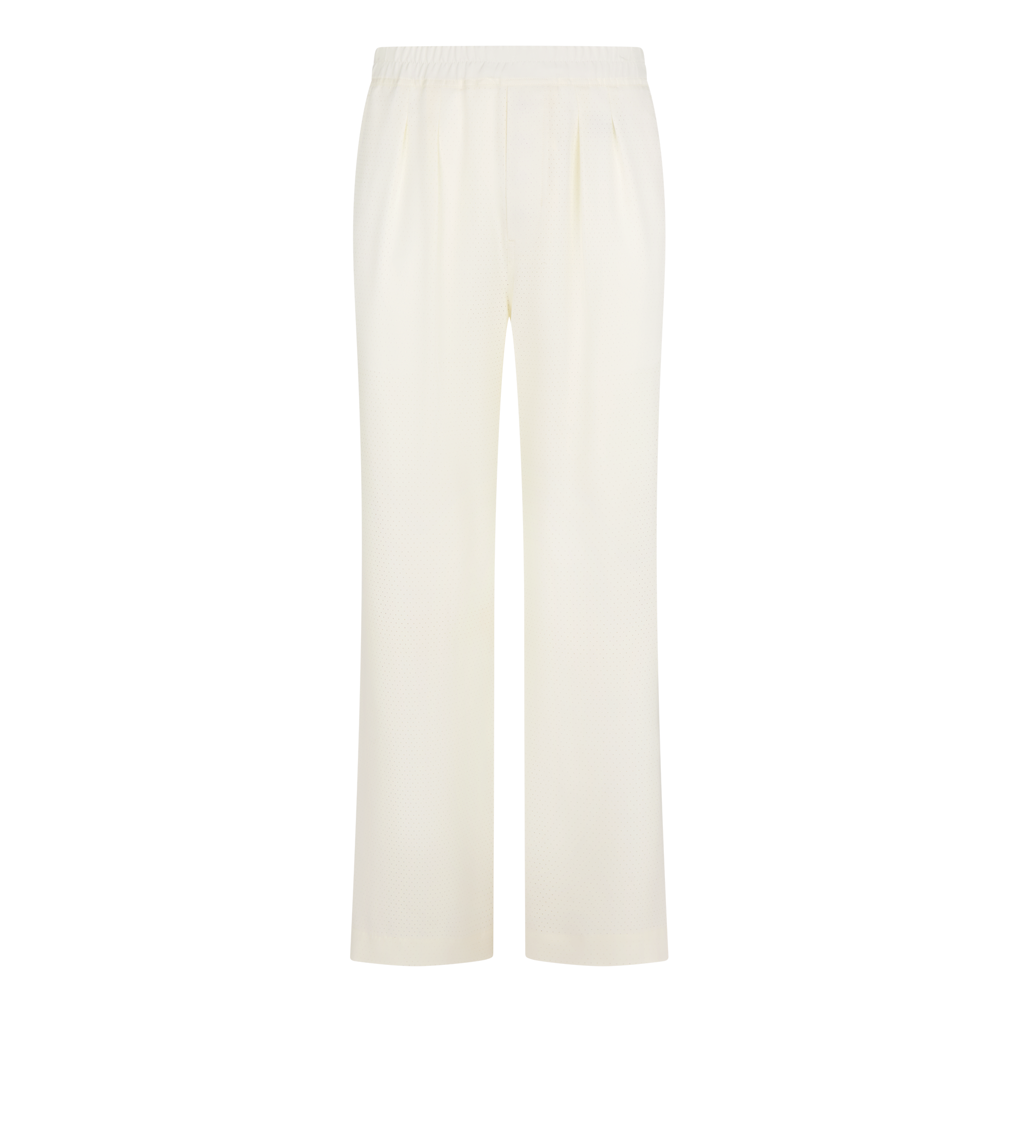 PERFORATED DOT SILK TWILL PLEATED LOUNGE PANT