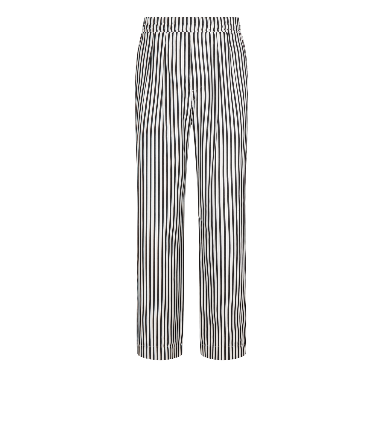 BATON STRIPE FLUID SILK PLEATED LOUNGE PANT image number 0