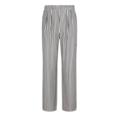 BATON STRIPE FLUID SILK PLEATED LOUNGE PANT