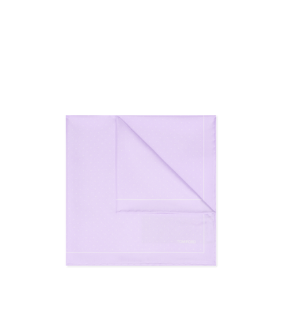 TOM FORD SILK LAVENDER POLKA DOT POCKET SQUARE