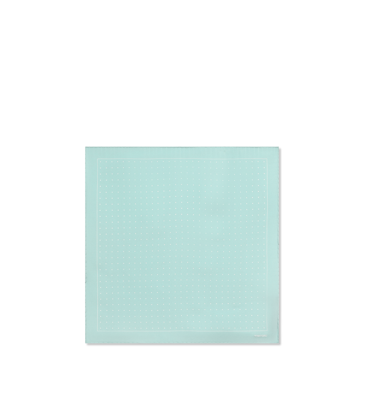 TOM FORD SILK AQUAMARINE POLKA DOT POCKET SQUARE