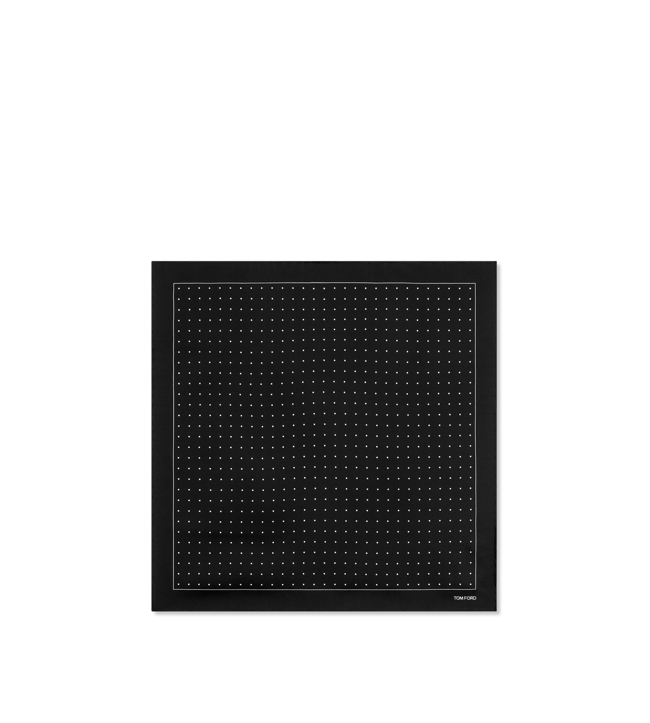 TOM FORD SILK BLACK POLKA DOT POCKET SQUARE