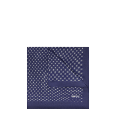 TOM FORD  ROYAL BLUE MICRO POLKA DOT POCKET SQUARE