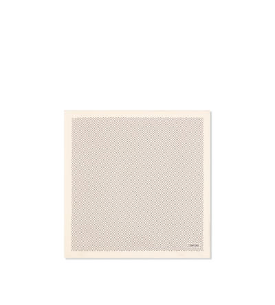 TOM FORD  OFF WHITE MICRO POLKA DOT POCKET SQUARE