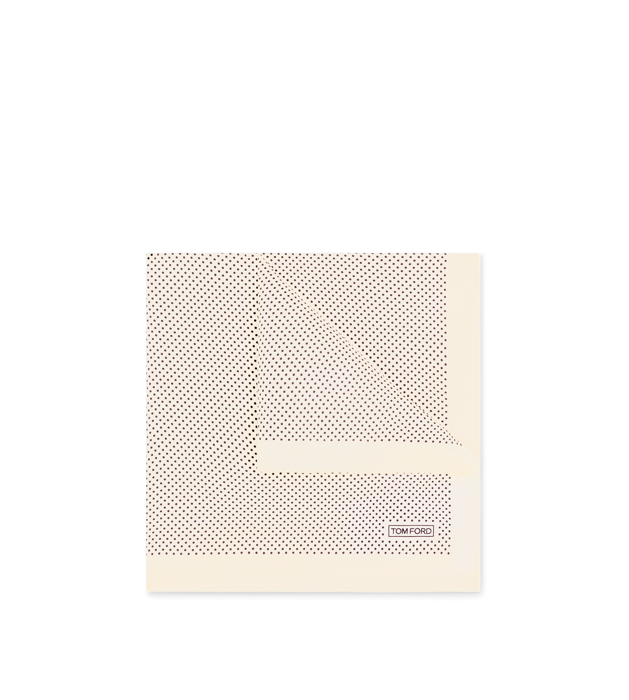 TOM FORD  OFF WHITE MICRO POLKA DOT POCKET SQUARE
