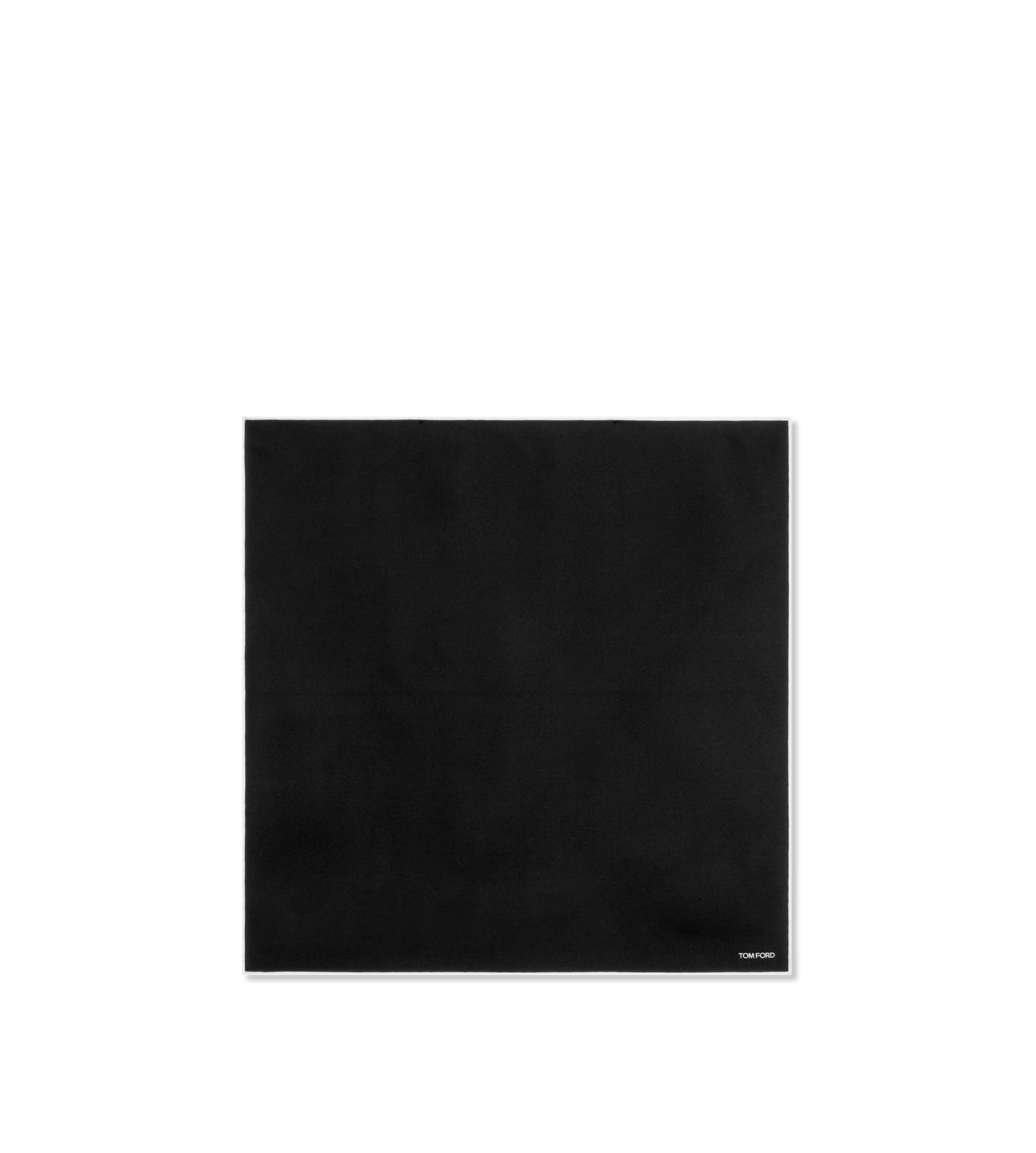 TOM FORD SILK BLACK SATIN POCKET SQUARE