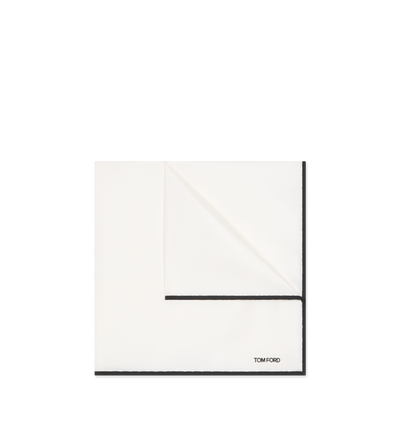 TOM FORD SILK WHITE SATIN POCKET SQUARE