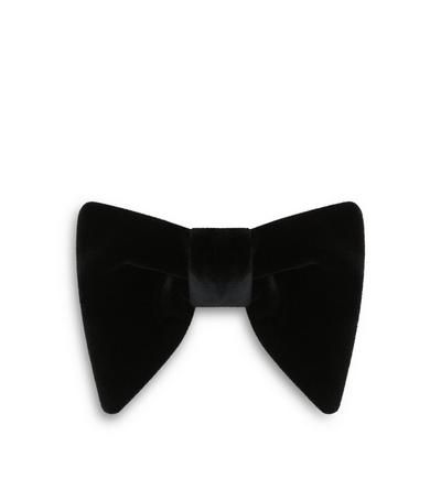 SILK VISCOSE VELVET BOW TIE image number 0