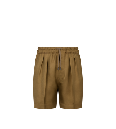 LUXURY SILK TWILL PLEAT SHORTS image number 0