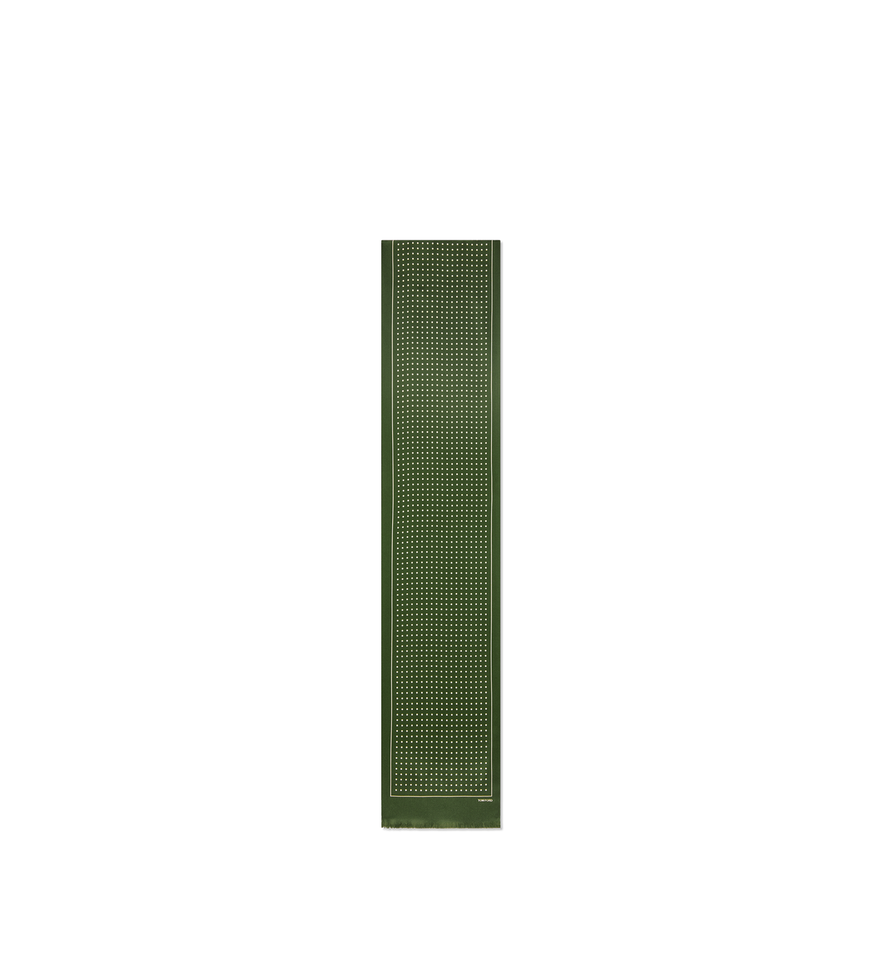TOM FORD SILK GREEN WOOD POLKA DOT SCARF