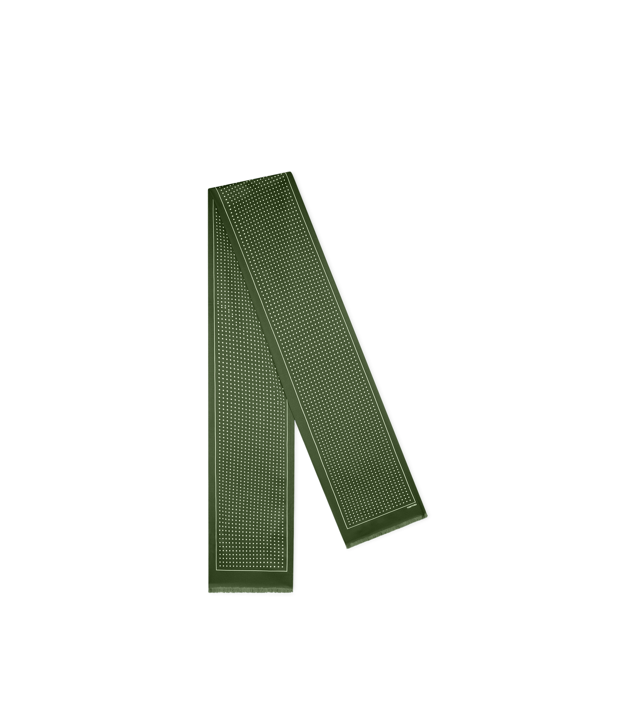 TOM FORD SILK GREEN WOOD POLKA DOT SCARF