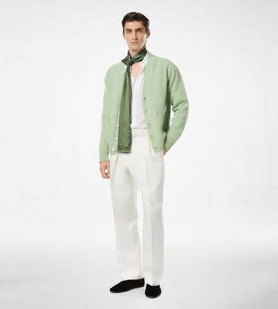 TOM FORD SILK GREEN WOOD POLKA DOT SCARF