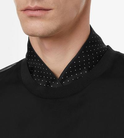 TOM FORD SILK BLACK+OFF WHITE MICRO POLKA DOT SCARF