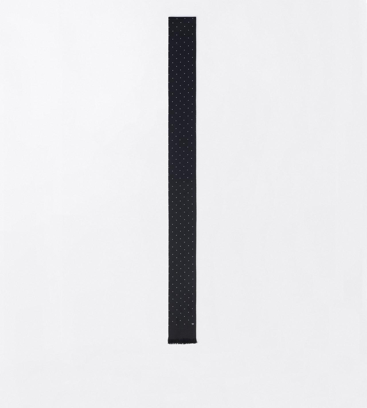 TOM FORD SILK BLACK AND WHITE PRINTED DOT SCARF