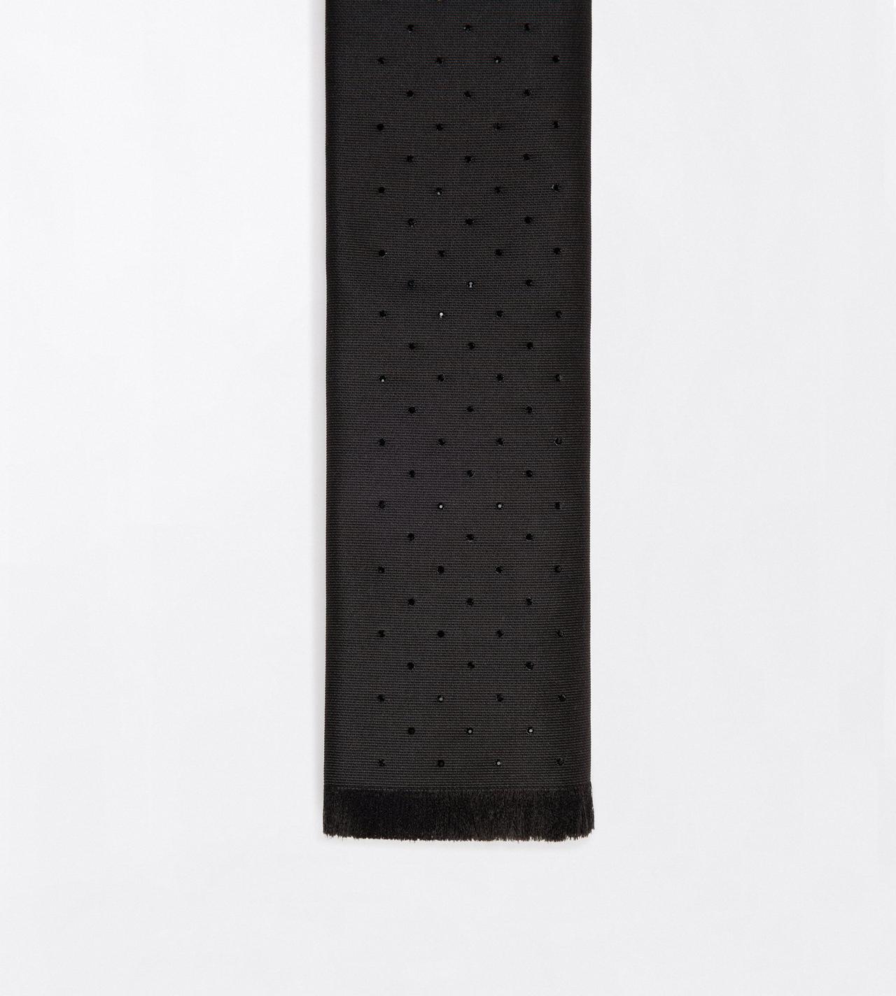 TOM FORD SILK BLACK HEAVY SILK SATIN SCARF WITH HOTFIX