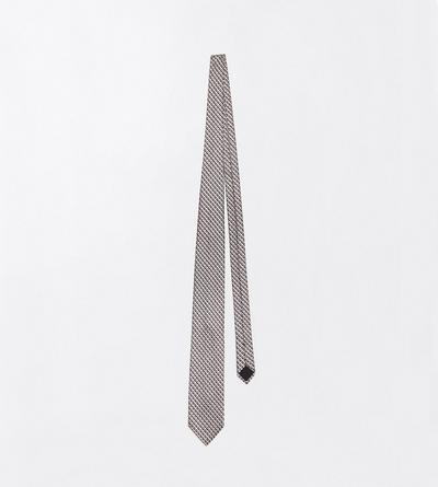 TOM FORD SILK BLACK AND WHITE MICRO DESIGN TIE