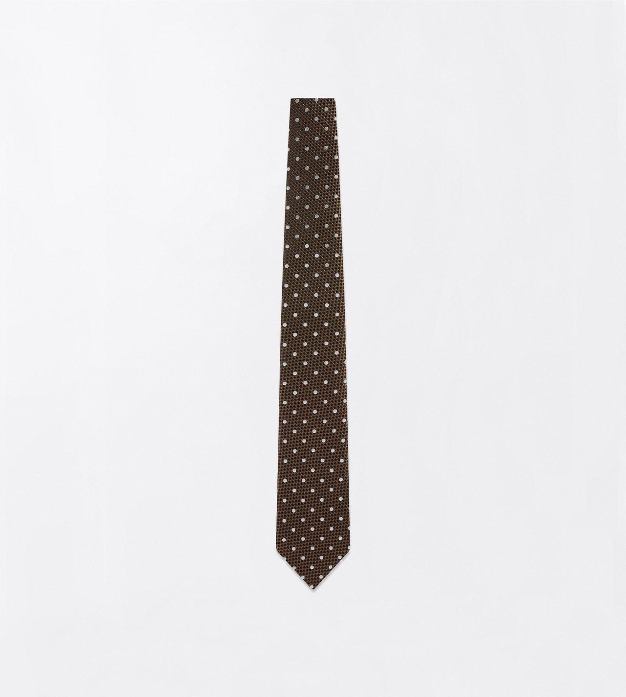 TOM FORD SILK WALNUT POLKA DOT JACQUARD TIE
