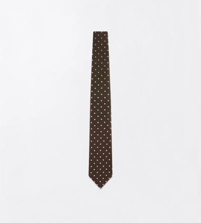 TOM FORD SILK WALNUT POLKA DOT JACQUARD TIE
