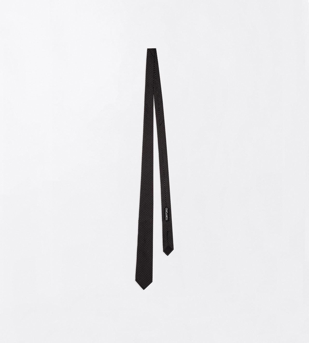 TOM FORD SILK BLACK AND WHITE MICRO POLKA DOT TIE