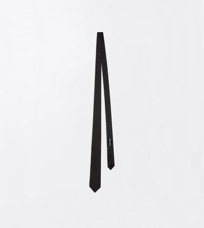 TOM FORD SILK BLACK AND WHITE MICRO POLKA DOT TIE