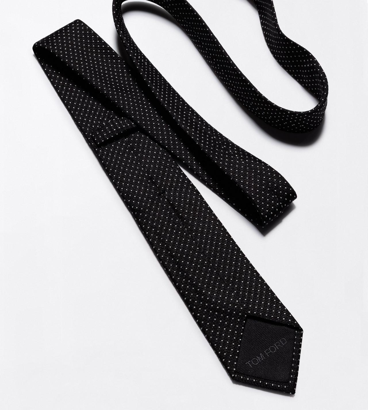 TOM FORD SILK BLACK AND WHITE MICRO POLKA DOT TIE