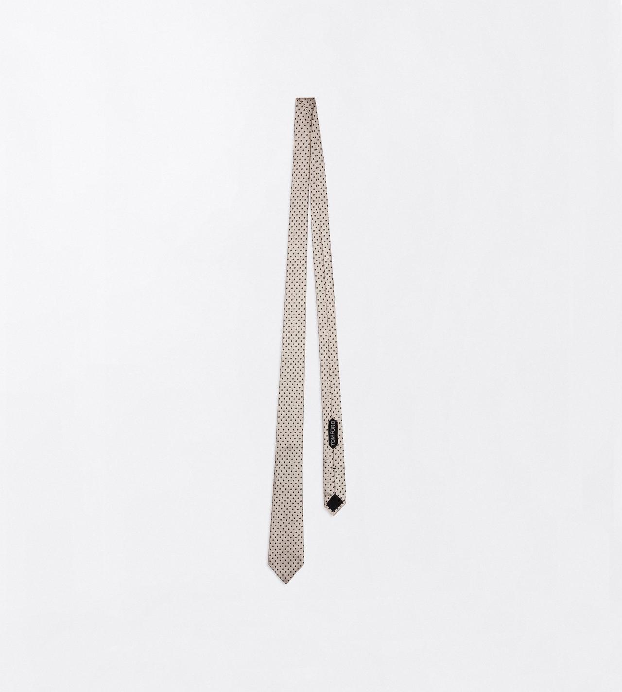 TOM FORD SILK BEIGE MICRO CHECK WITH DOT TIE