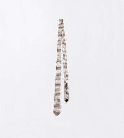 TOM FORD SILK BEIGE MICRO CHECK WITH DOT TIE