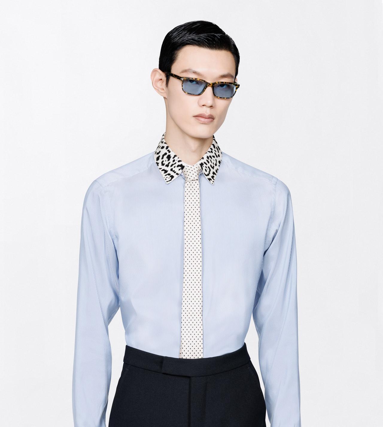 TOM FORD SILK BEIGE MICRO CHECK WITH DOT TIE