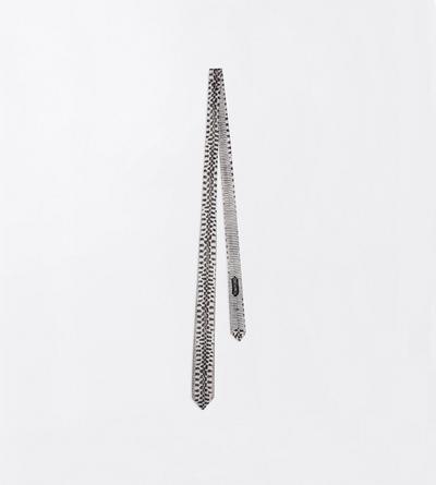 TOM FORD SILK WHITE & BLACK SNAKE PRINT TIE