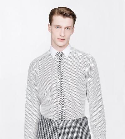 TOM FORD SILK WHITE & BLACK SNAKE PRINT TIE