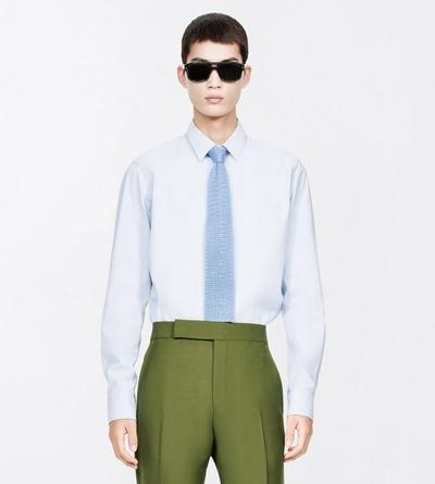 TOM FORD SILK MINERAL BLUE KNITTED TIE&nbsp;
