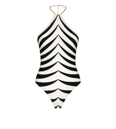 HALTERNECK SWIMSUIT WITH CHAIN DETAIL image number 0