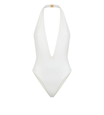 NECKHOLDER-BADEANZUG MIT TIEFEM V-AUSSCHNITT