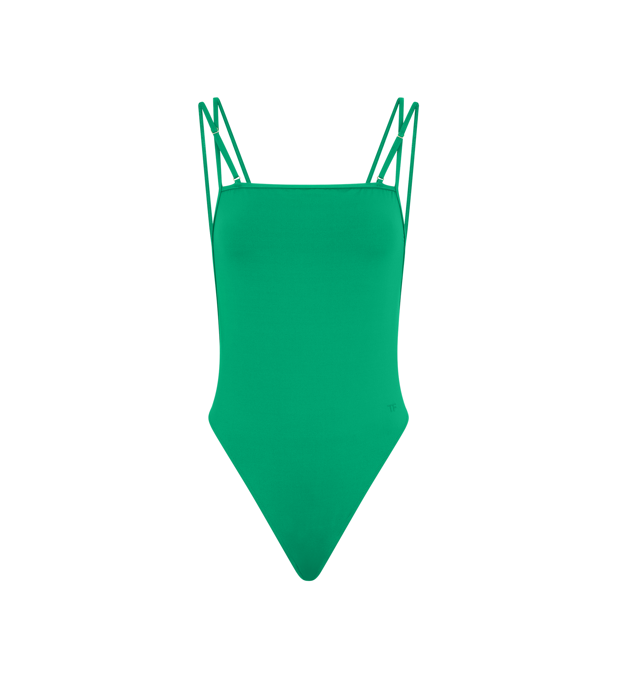 DOUBLE STRAP SWIMSUIT WITH TONAL TF LOGO