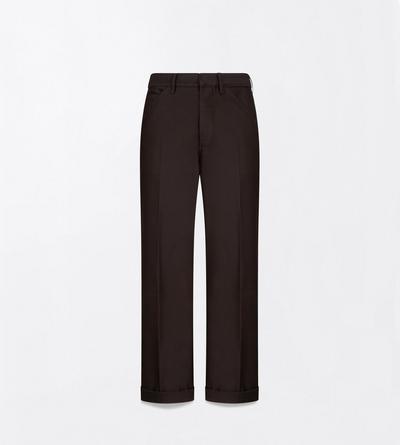 TOM FORD  ESPRESSO COTTON SATIN CARPENTER PANTS