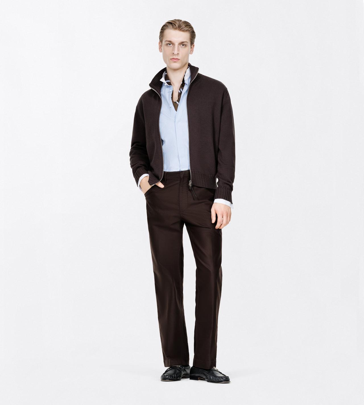 TOM FORD  ESPRESSO COTTON SATIN CARPENTER PANTS