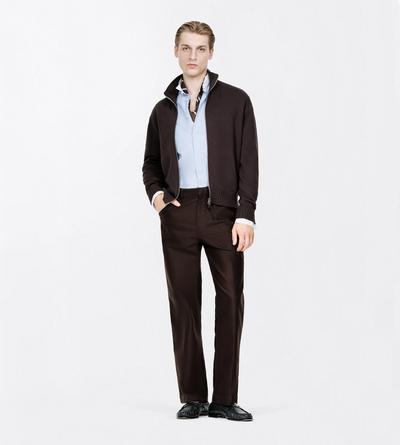 TOM FORD  ESPRESSO COTTON SATIN CARPENTER PANTS