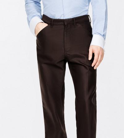 TOM FORD  ESPRESSO COTTON SATIN CARPENTER PANTS