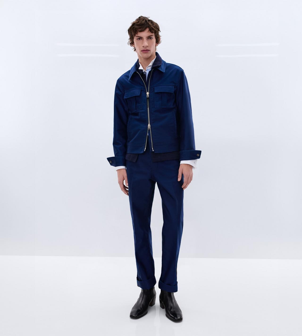 TOM FORD  NAVY BLAZER COTTON SATIN CARPENTER PANTS